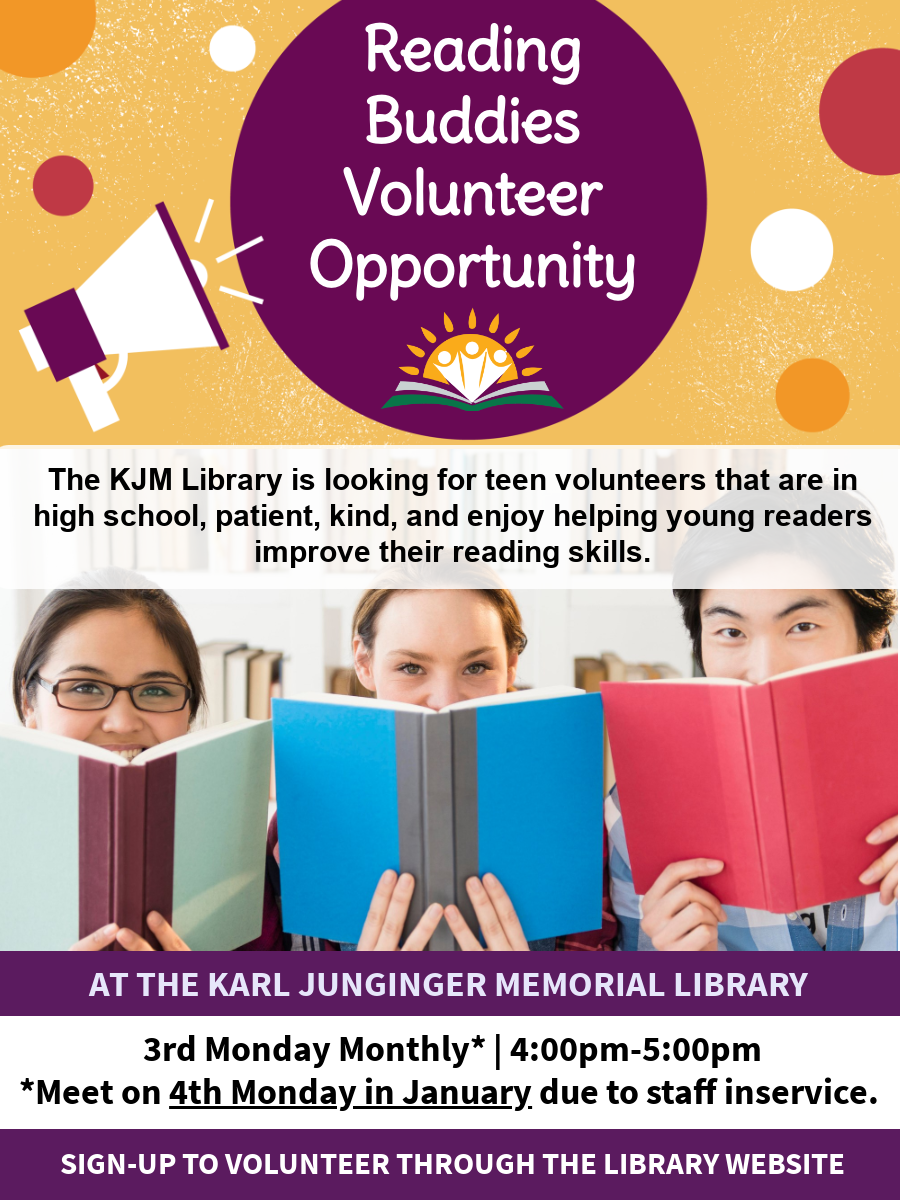 Reading Buddies Volunteer Opportunity